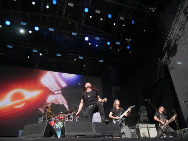 SAO PAULO, Brezilya 04 / 27 / 2024 Gama Ray grubu tarafından yapılan Performans Summer Breeze festivalinin ikinci gününde Latin Amerika Memorial 'da, Sao Paulo' nun batı yakasında, 27 Nisan 2024. 