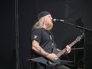 SAO PAULO, Brezilya 04 / 28 / 2024 - Overkill grubu Sao Paulo 'nun batı tarafındaki Memorial da America Latina' da düzenlenen Summer Breeze Festivali 'nin son gününde bu Pazar, 28 Nisan 2024. 