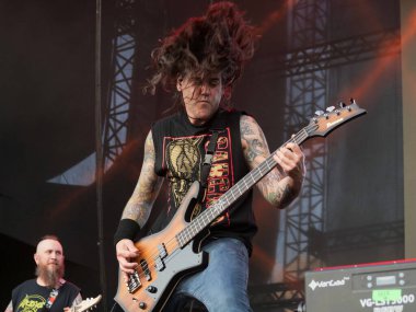 SAO PAULO, Brezilya 04 / 28 / 2024 - KillSwitch Engage grubu Sao Paulo 'nun batısındaki Memorial da America Latin' de düzenlenen Yaz Breeze Festivali 'nin son gününde bu pazar, 28 Nisan 2024