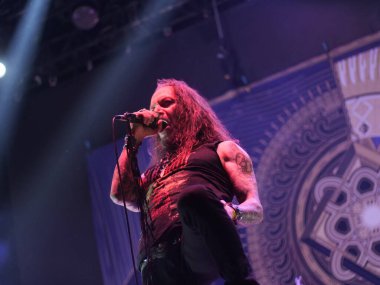 SAO PAULO, Brezilya 04 / 28 / 2024 - Amorphis grubu, 28 Nisan 2024 Pazar günü Sao Paulo 'nun batı tarafındaki Memorial da America Latin' da düzenlenen Yaz Esintisi Festivali 'nin son gününde sahne aldı.. 