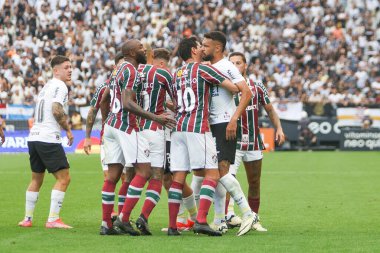 SAO PAULO (SP), 04 / 28 / 2024 The players Ganso ve Manoel, Corinthians ve Fluminense arasında oynanan ve Neo Quimica Arena 'da düzenlenen Brezilya Şampiyonası' nın dördüncü turu için geçerli olan maçta
