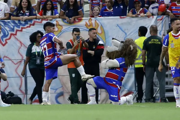 stock image FORTALEZA (CE), 04/28/2024  The player Kevin celebrates Fortaleza's first goal, during a match between Fortaleza and Bragantino, valid for the 3rd round of the 2024 Brazilian Championship Serie A