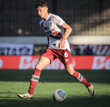 CARIACICA (ES), 05 / 01 / 2027 The player Diogo Barbosa, Sampaio Correa (MA) x Fluminense (RJ) ile oynanan karşılaşmada, Kleber Andrade stadyumunda düzenlenen Copa do Brasil 'in üçüncü etabı için geçerli oldu.