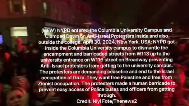 Nypd Entrou Campus Universidade Columbia Apertou Para Baixo Protestantes Israel — Vídeo de Stock