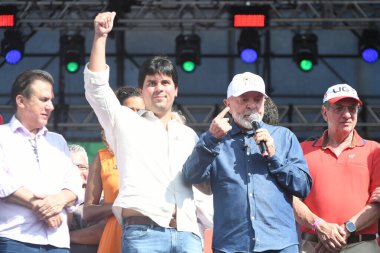 Sao Paulo (SP), Brezilya 05 / 01 / 2024 - Brezilya Cumhuriyeti Başkanı Luiz Inacio Lula da Silva (PT), bakanlar Alexandre Padilha (Kurumsal İlişkiler), Anielle Franco (Irksal Eşitlik), Cida Goncalves 