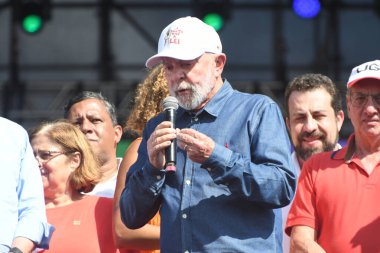 Sao Paulo (SP), Brezilya 05 / 01 / 2024 - Brezilya Cumhuriyeti Başkanı Luiz Inacio Lula da Silva (PT), bakanlar Alexandre Padilha (Kurumsal İlişkiler), Anielle Franco (Irksal Eşitlik), Cida Goncalves 