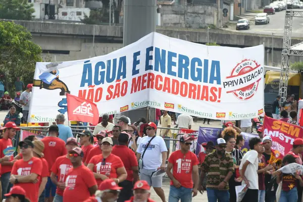 Sao Paulo 2024 Union Leaders Speak Public Speech President Republic — Stock Photo, Image
