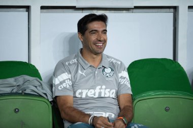 Sao Paulo (SP), Brezilya 05 / 02 / 2024 - Palmeiras ile Botafogo-SP arasındaki maçta Koç Abel Ferreira, 2024 Brezilya Futbol Kupası 'nın üçüncü etabı için geçerli, Allianz Parque' da düzenlendi.