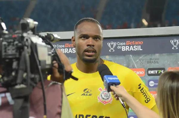 Natal 2024 Carlos Miguel Corinthians Goalkeeper Gives Press Conference Match — Stock Photo, Image