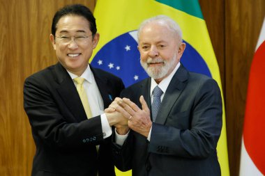 BRASILIA (DF), Brezilya 05 / 03 / 2024 Tarım ve Kalkınma Bakanı Paulo Teixeira, Resmi Varış Töreni ve Japonya Başbakanı Fumio Kishida 'nın Eylemleri sırasında,