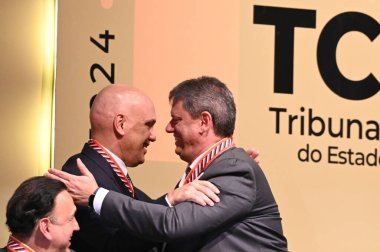 Sao Paulo (SP), Brezilya 05 / 06 / 2024 Alexandre de Moraes, STF (Yüksek Federal Mahkeme) bakanı, Sao Paulo Eyaleti Sayıştayı 'nın 100. yıldönümü onuruna düzenlenen törene katıldı.