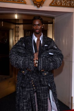 The Pierre Hotel: 2024 Met Gala Departures. May 06, 2024, New York, New York, USA: Alton Mason wearing Thom Browne departs the Pierre Hotel for 2024 Met Gala on May 06, 2024 in New York City.   clipart