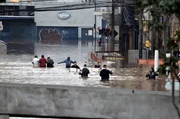Porto Alegre Brazil 2024 Record Damage Caused Flooding Historic Center — Stock Photo, Image