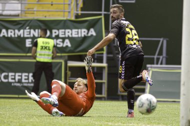 CD Nacional 'den Tondela (PT), 05 / 12 / 2024 Carlos Daniel, Liga Portugal Sabseg' in 33. turu için geçerli olan CD Tondela ve CD Nacional arasındaki maçta golünü kutluyor.