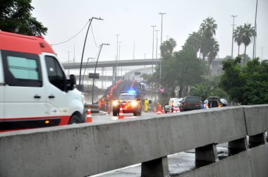 Porto Alegre (RS), 05 / 11 / 2024 - Sel kurtarma operasyonlarında kullanılan insani yardım koridoru bu Cuma (10)). 