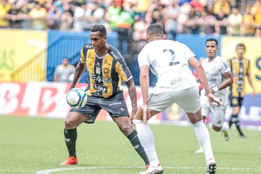 Manaus (AM), 05 / 11 / 2024 - Jo (solda), Amazonas 'tan, Amazonas FC ile Santos arasında oynanan maçta, Campeonato Brasileiro Serie B 2024' ün 4. turu için geçerli, Amazonas 'ta oynanan maçta (solda).