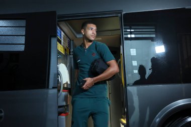 Sao Paulo (SP), Brezilya 05 / 13 / 2024 - Sao Paulo ile Fluminense arasındaki maçtan önce Fluminense otobüsünün varışı, Morumbis, Sao Paulo 'da (SP)