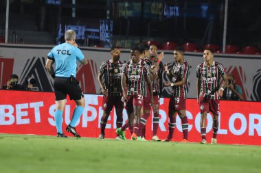 Sao Paulo (SP), 05 / 13 / 2024 - Fluminense oyuncuları Morumbis 'te Brasileirao' nun altıncı raundunda geçerli olan Igor Vinicius 'un Sao Paulo' nun kendi golünü kutladılar. 