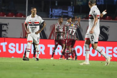 Sao Paulo (SP), 05 / 13 / 2024 - Fluminense oyuncuları Morumbis 'te Brasileirao' nun altıncı raundunda geçerli olan Igor Vinicius 'un Sao Paulo' nun kendi golünü kutladılar. 