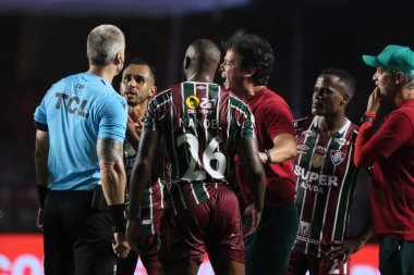 Sao Paulo (SP), 05 / 13 / 2024 - Fluminense 'den koç Fernando Diniz, Sao Paulo' dan forvet Luciano ile bir tartışmaya girdi ve Sao Paulo ile Fluminense arasında oynanan maçta büyük bir kafa karışıklığına yol açtı.