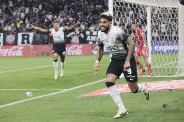 Sao Paulo (SP), 05 / 14 / 2024 Korintiyalı Yuri Alberto ikinci golünü attı ve Conmebol Sul-Americana 'da Corinthians ile Juniors arasında oynanan karşılaşmayı kutladı.