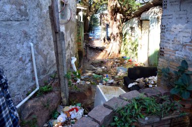 Porto Alegre (SC), Brezilya 05 / 14 / 2024 Vila dos Sargentos, bu Salı günü Porto Alegre belediyesinin Güney Bölgesi 'nde. Bölge sakinlerinin Brezilya ordusunun desteğine ihtiyacı var. 