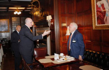 New York (ABD), 05 / 14 / 2024 LIDE / FORUM / NEW YORK / USA Michel Temer (sağda), Lide Brazil Yatırım Forumu 'nun eski başkanı, Lide Grupo de Business Leaders tarafından New York' ta düzenlenen