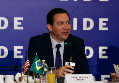 New York (ABD), 05 / 14 / 2024: Lide Brazil Investment Forum sırasında Lide Group of Business Leaders tarafından düzenlenen CNseg (Ulusal Sigorta Konfederasyonu) başkanı Dyogo Oliveira.