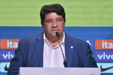 Rio de Janeiro (RJ), 10 / 05 / 2024: Koç Dorival Junior, Copa America 'daki Brezilya takımını savunacak oyuncuları bu Cuma (10) çağırıyor. Görüntüde, CBF başkanı, Ednaldo Rodrigues Gomes. 