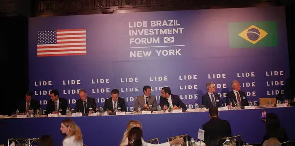 stock image New York (USA), 05/14/2024: Lide - Group of Business Leaders, holds this Tuesday (14), the Lide Brazil Investment Forum, in New York City, in the United States.