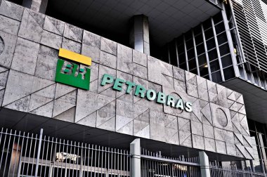 Rio de Janeiro (RJ), 05 / 15 / 2024: Rio de Janeiro şehrindeki Petrobras binasının cephesi. 