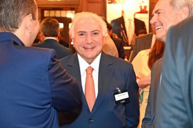 New York (ABD), 05 / 14 / 2024: Lide Brazil Investment Forum sırasında Brezilya Cumhuriyeti eski başkanı Michel Temer, Lide Group of Business Leaders tarafından Harvard Club 'da düzenlendi.. 