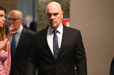 Sao Paulo (SP), Brezilya 05 / 20 / 2024 - Senato Başkanı Rodrigo Pacheco ve Federal Yüksek Mahkeme (STF) Bakanı Alexandre de Moraes, Advogados Enstitüsü avukatları ile öğle yemeğine katıldı.