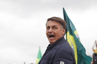 PASSO FUNDO (RS), Brazil 03/05/2024 - Former president Jair Bolsonaro arrives in the city and is received by supporters this Tuesday (05). Then, Bolsonaro headed to Nao-me-Toque/RS to visit Expodireto