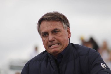 PASSO FUNDO (RS), Brazil 03/05/2024 - Former president Jair Bolsonaro arrives in the city and is received by supporters this Tuesday (05). Then, Bolsonaro headed to Nao-me-Toque/RS to visit Expodireto