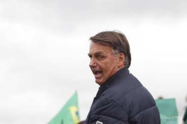 PASSO FUNDO (RS), Brazil 03/05/2024 - Former president Jair Bolsonaro arrives in the city and is received by supporters this Tuesday (05). Then, Bolsonaro headed to Nao-me-Toque/RS to visit Expodireto