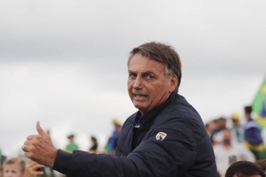 PASSO FUNDO (RS), Brazil 03/05/2024 - Former president Jair Bolsonaro arrives in the city and is received by supporters this Tuesday (05). Then, Bolsonaro headed to Nao-me-Toque/RS to visit Expodireto