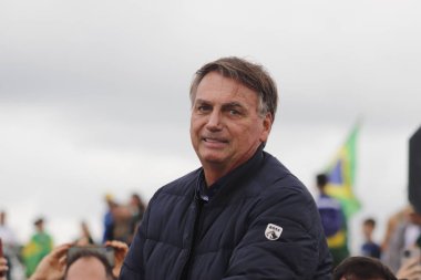 PASSO FUNDO (RS), Brazil 03/05/2024 - Former president Jair Bolsonaro arrives in the city and is received by supporters this Tuesday (05). Then, Bolsonaro headed to Nao-me-Toque/RS to visit Expodireto