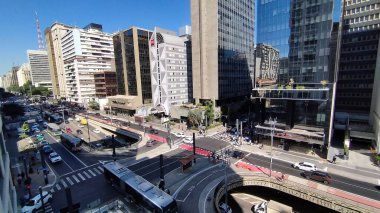 Sao Paulo (SP), Brezilya 05 / 23 / 2024 - Avenida Paulista 'daki Praca do Ciclista bölgesinde yapılan çalışmalar, 2 Haziran' da gerçekleşen LGBT + Parade üçlüsünün geleneksel rotasını değiştirdi. 