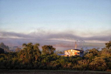 Passo Fundo (RS), Brezilya 19 / 08 / 2022 - Rio Grande do Sul 'daki soğuk ve soğuk. Sıfırın altındaki sıcaklık tahmini don beklentilerini artırır