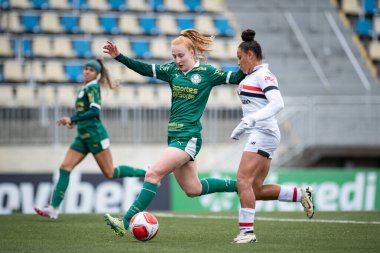 Santana de Parnaba (SP), 05 / 26 / 2024 - Paulista Kadınlar Futbol Şampiyonası 'nın ikinci turu için So Paulo ile Palmeiras arasındaki maç, Belediye Prefeito Gabriel Marques Stadyumu' nda yapıldı.