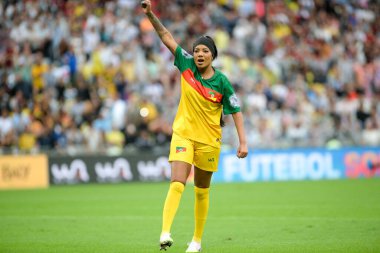 Rio de Janeiro (RJ), 05 / 26 / 2024 Ludmilla maçı sırasında Esperanca x Uniao, Dayanışma Futbol 2024, Maracana 'da düzenlenen Rio Grande do Sul' daki yağmur mağdurları için para toplayan bir etkinlik.