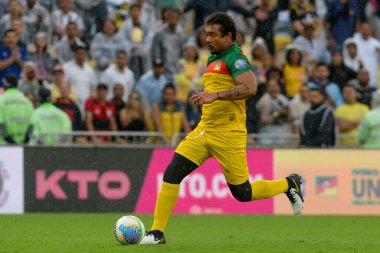 Rio de Janeiro (RJ), 26 / 05 / 2024 Shaman, Esperanca x Uniao, Dayanışma Futbol 2024 maçı sırasında, Maracana 'da düzenlenen Rio Grande do Sul' daki yağmur mağdurları için para toplayan bir etkinlik.