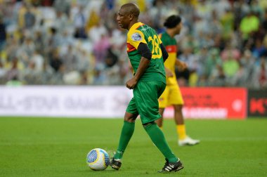 Rio de Janeiro (RJ), 26 / 05 / 2024 Amaral, Esperanca x Uniao, Dayanışma Futbol 2024 maçı sırasında, Maracana 'da düzenlenen Rio Grande do Sul' daki yağmur mağdurları için para toplayan bir etkinlik.