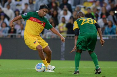 Rio de Janeiro (RJ), 26 / 05 / 2024 Ronaldinho Gaucho Esperanca x Uniao, Dayanışma Futbol 2024 karşılaşmasında, Maracana 'da düzenlenen ve Rio Grande do Sul' da yağan yağmurların kurbanlarına kaynak sağlayan bir etkinlik. 