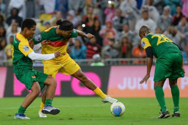 Rio de Janeiro (RJ), 26 / 05 / 2024 Ronaldinho Gaucho Esperanca x Uniao, Dayanışma Futbol 2024 karşılaşmasında, Maracana 'da düzenlenen ve Rio Grande do Sul' da yağan yağmurların kurbanlarına kaynak sağlayan bir etkinlik.