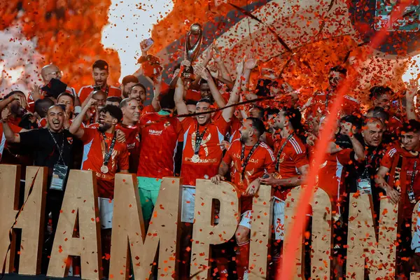 stock image Cairo (Egypt), 05/25/2024  SPORT/FOOTBALL/CAF/AL AHLY/ESPERANCE  Al Ahly is champion of the African Champions League, the Egyptian team beat Esperance, from Tunisia, at home by 1 to 0 and won the second consecutive championship