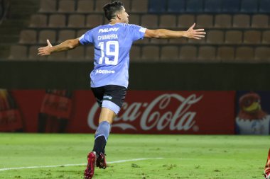 Barueri (SP), Brezilya 05 / 28 / 2024 - Oyuncu Pablo Chavarria, Güney Amerika Şampiyonası 6. turunda geçerli olan Belgrano (ARG) ile oynadığı iç saha maçında golünü kutluyor