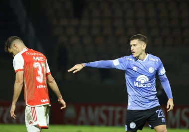 Barueri (SP), 05 / 28 / 2024 - Belgrano (ARG) Arena Barueri 'de düzenlenen Güney Amerika Şampiyonası' nın 6. turu için geçerli olan Internacional 'a karşı kazandığı zaferi kutluyor.