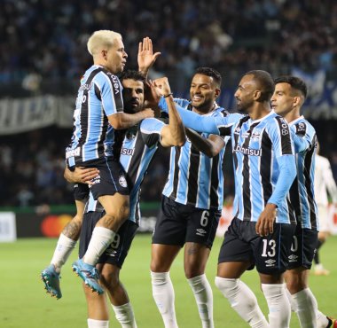 CURITIBA (PR), 29 / 05 / 2024 Oyuncu Soteldo, Gremio ile Copa Libertadores da America 2024 'ün 6. turu için en güçlü rakibi arasındaki maçta golünü kutluyor. 